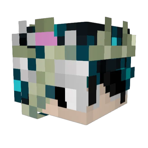 qOniii Minecraft avatar head, 3D render