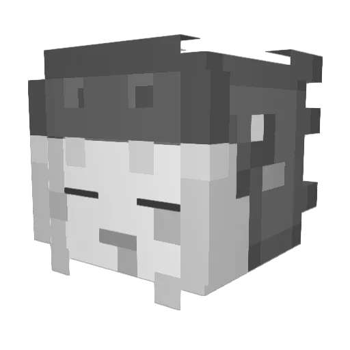 qQcQp Minecraft avatar head, 3D render
