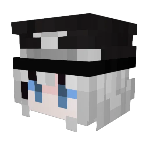 qQlus Minecraft avatar head, 3D render