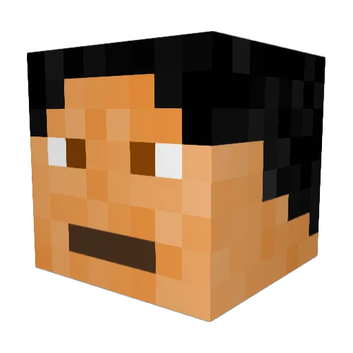 qRAGAp Minecraft avatar head, 3D render
