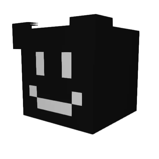 qReaxy Minecraft avatar head, 3D render