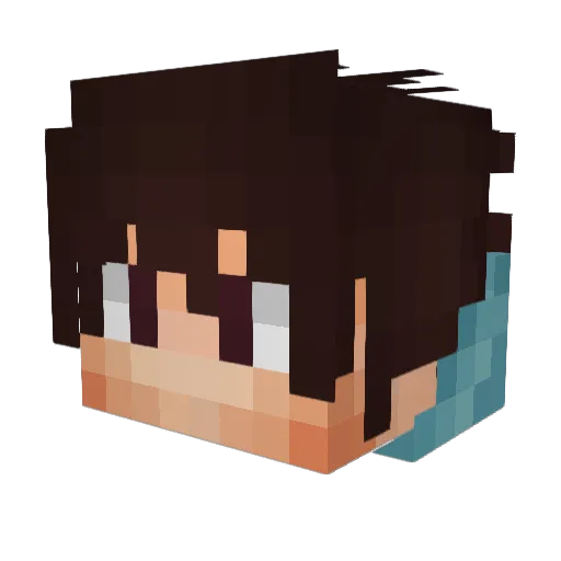 qSmok Minecraft avatar head, 3D render