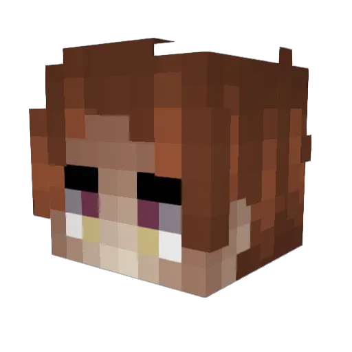 qTsuKi Minecraft avatar head, 3D render