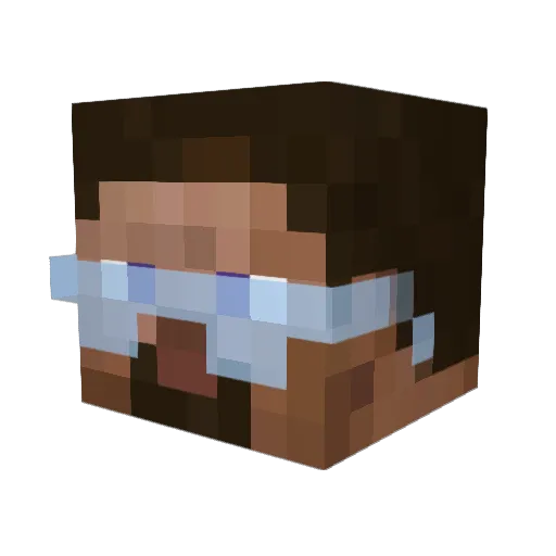 qVexify Minecraft avatar head, 3D render