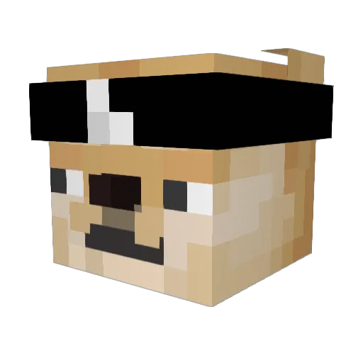 qWheo Minecraft avatar head, 3D render
