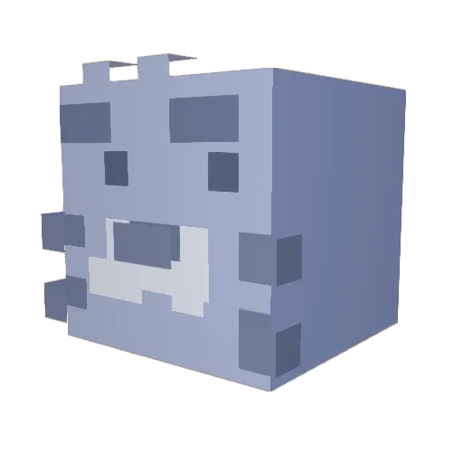 q_T_T_p Minecraft avatar head, 3D render