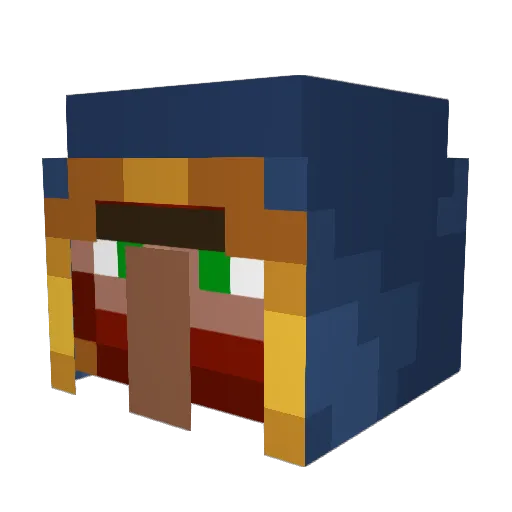q__________p Minecraft avatar head, 3D render