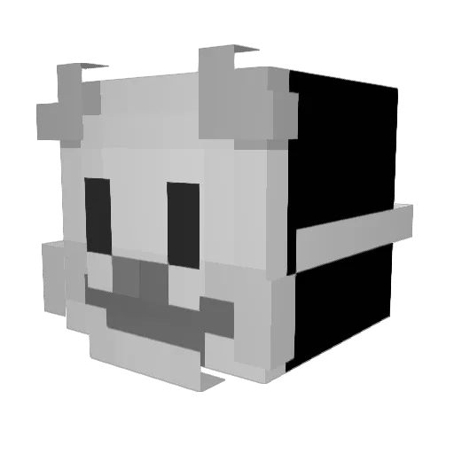 q__f Minecraft avatar head, 3D render