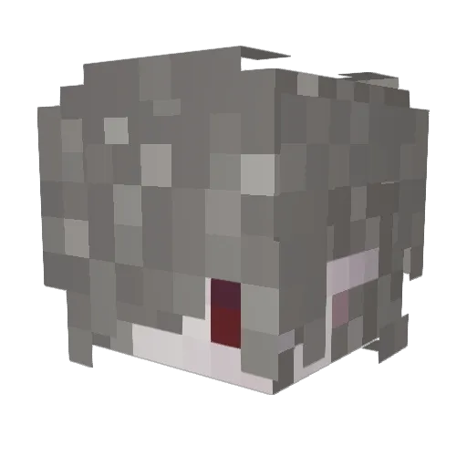 q_q_p_p Minecraft avatar head, 3D render