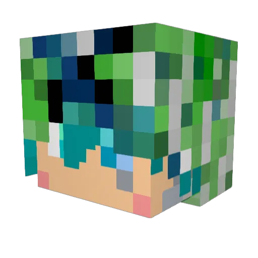 q_qsha Minecraft avatar head, 3D render