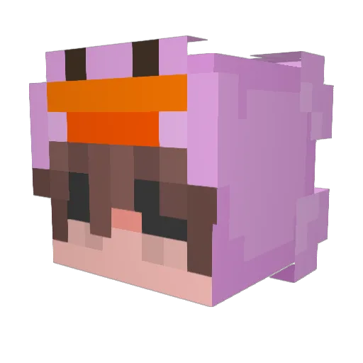 q_tlc Minecraft avatar head, 3D render