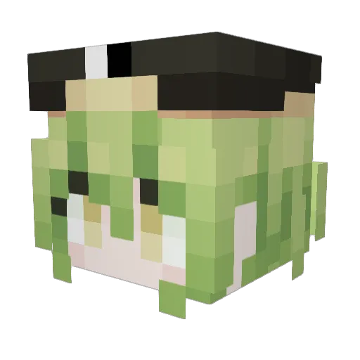 qaedtg Minecraft avatar head, 3D render