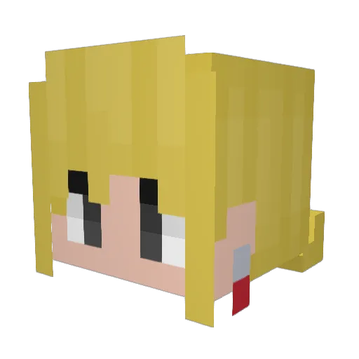 qaiwes Minecraft avatar head, 3D render