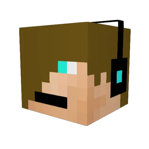 qaz06 Minecraft avatar head, 3D render