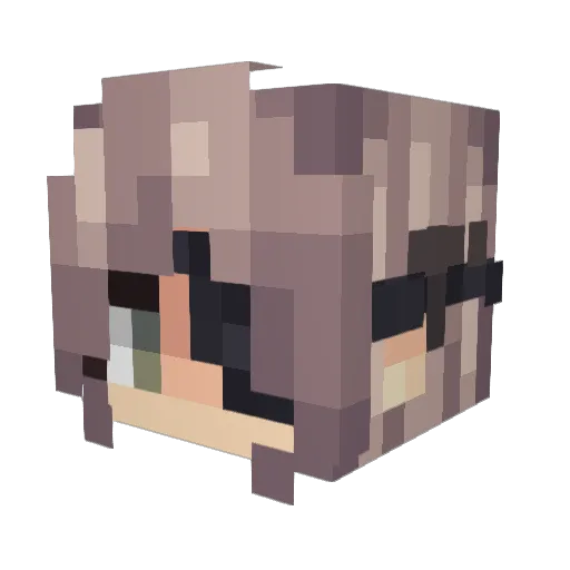 qaz_100006 Minecraft avatar head, 3D render