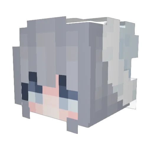 qb2k Minecraft avatar head, 3D render