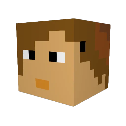 qball800 Minecraft avatar head, 3D render