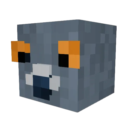 qbasia Minecraft avatar head, 3D render