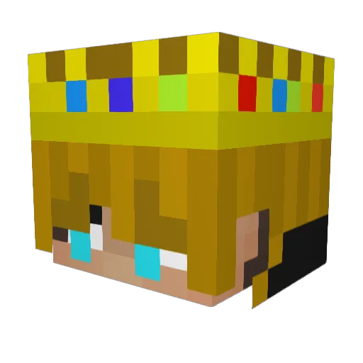 qbedwarsMC Minecraft avatar head, 3D render
