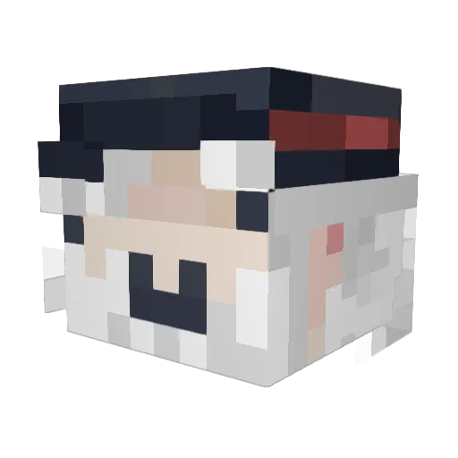 qbeekr Minecraft avatar head, 3D render