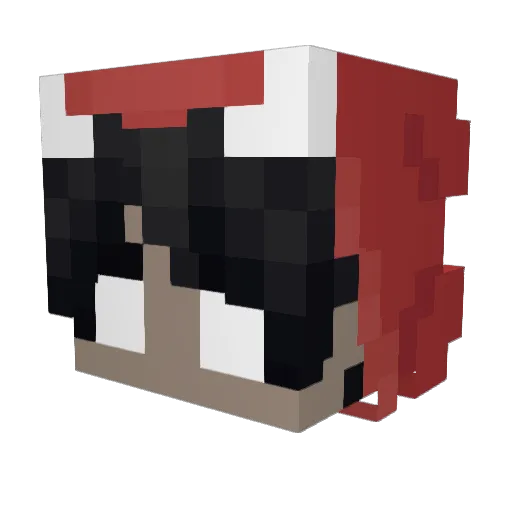 qchua Minecraft avatar head, 3D render