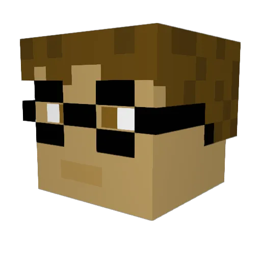 qciey Minecraft avatar head, 3D render