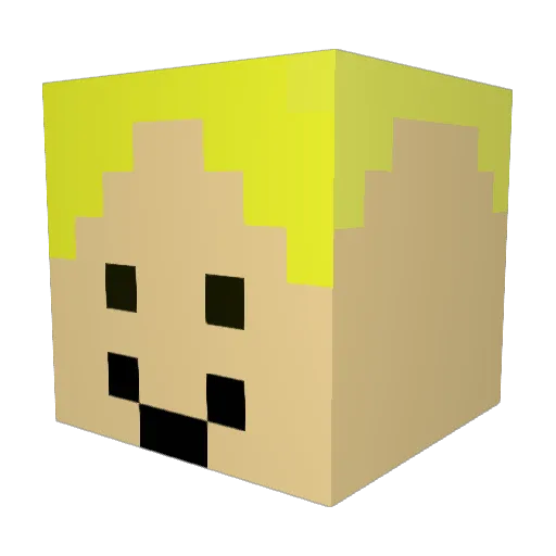 qdht Minecraft avatar head, 3D render