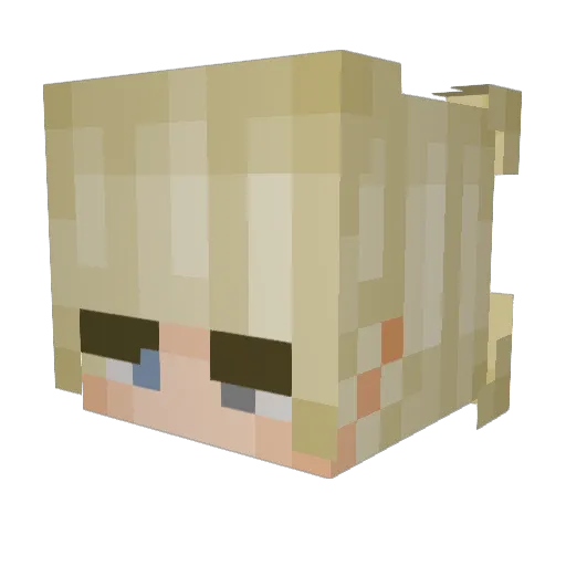 qdxwkq Minecraft avatar head, 3D render