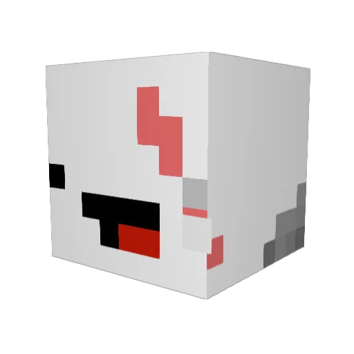 qeliv Minecraft avatar head, 3D render