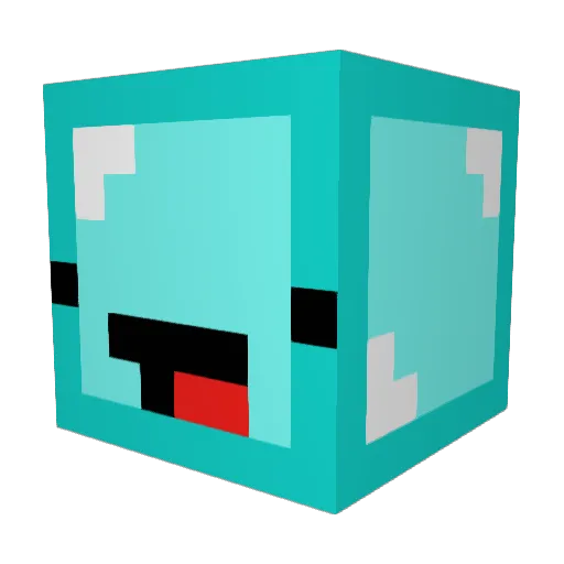 qelxcs Minecraft avatar head, 3D render