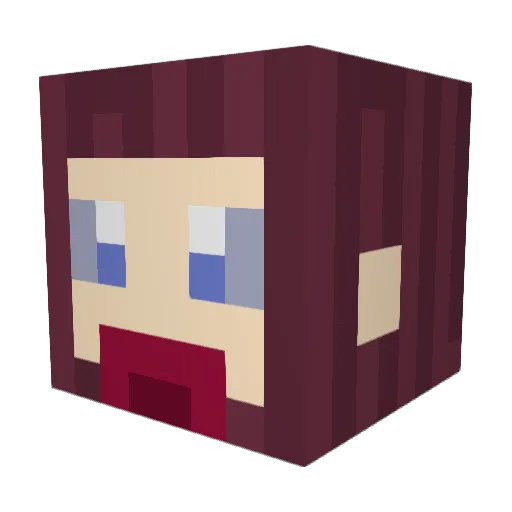 qeverly Minecraft avatar head, 3D render
