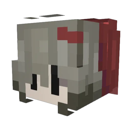 qfue Minecraft avatar head, 3D render