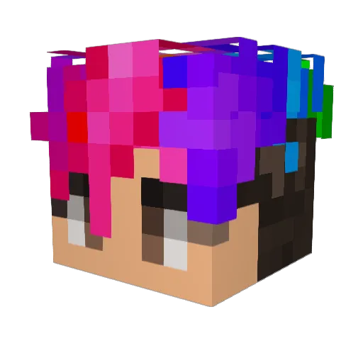 qhasm Minecraft avatar head, 3D render