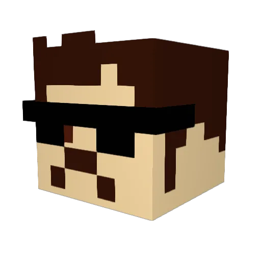 qhoulnut Minecraft avatar head, 3D render