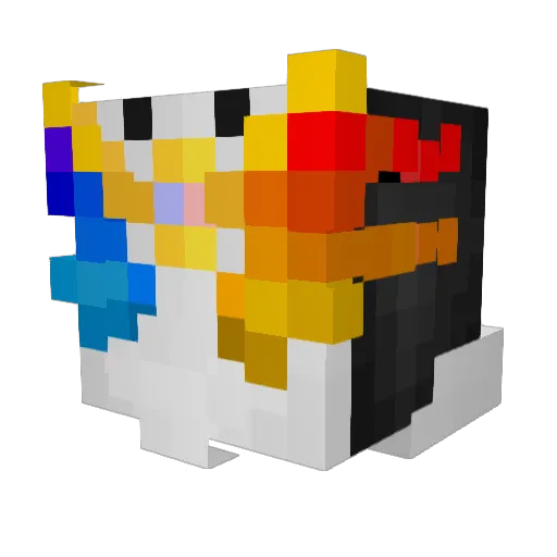 qi1iao Minecraft avatar head, 3D render