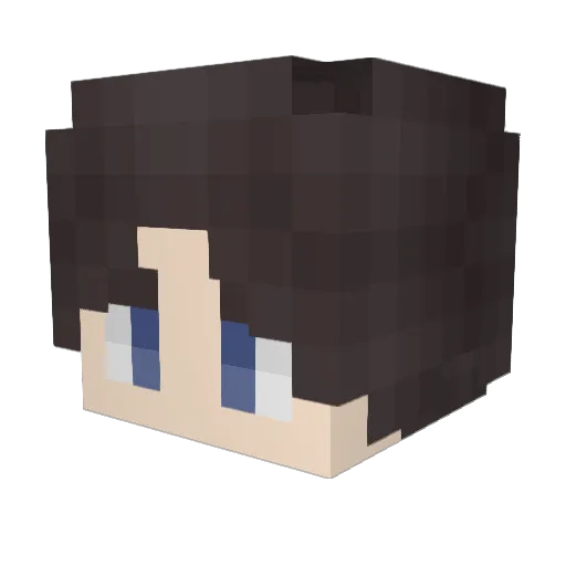 qi_chen Minecraft avatar head, 3D render