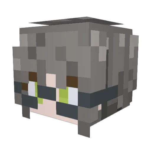 qian_bo Minecraft avatar head, 3D render