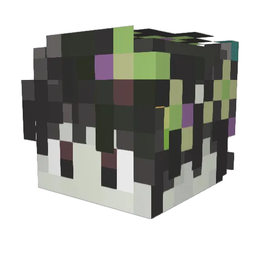 qianfu3 Minecraft avatar head, 3D render
