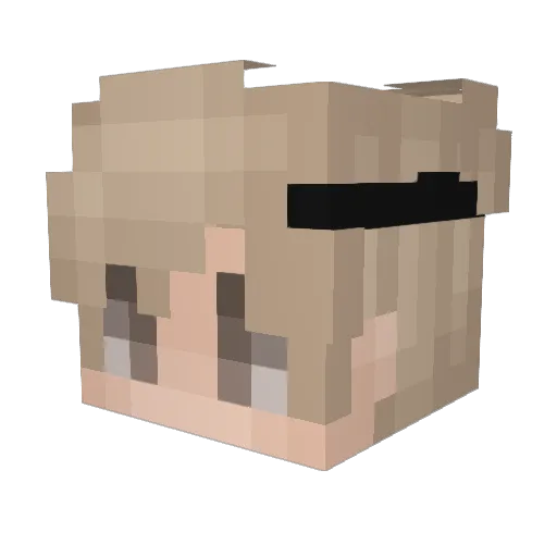 qihuo Minecraft avatar head, 3D render