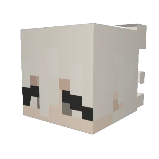 qilinna Minecraft avatar head, 3D render