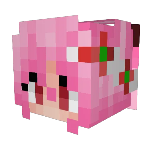 qinaiye Minecraft avatar head, 3D render