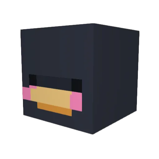 qingaxx Minecraft avatar head, 3D render