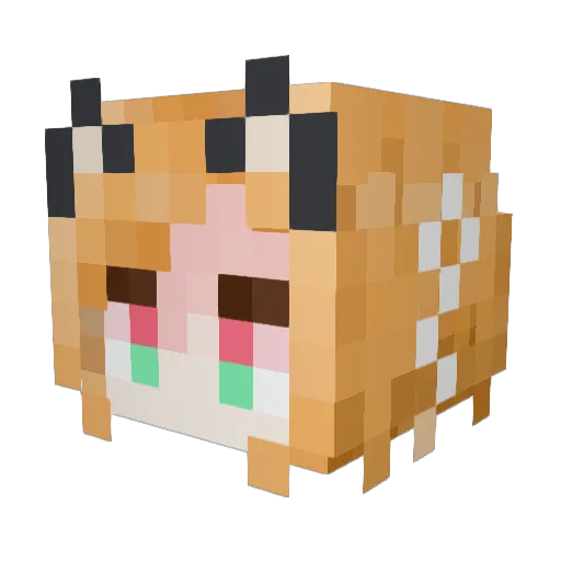 qingjunSAMA Minecraft avatar head, 3D render
