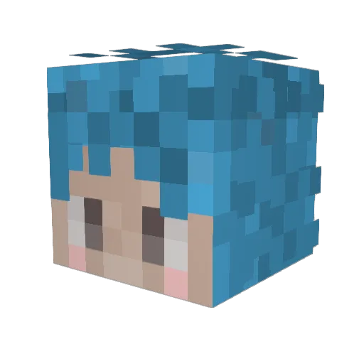 qiu_yu1 Minecraft avatar head, 3D render