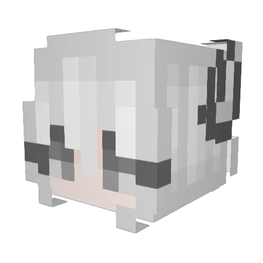 qiujelly Minecraft avatar head, 3D render