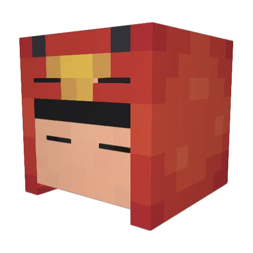 qiulik Minecraft avatar head, 3D render