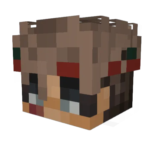 qiuyang Minecraft avatar head, 3D render