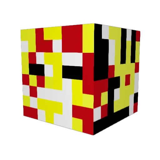 qiuyurui Minecraft avatar head, 3D render