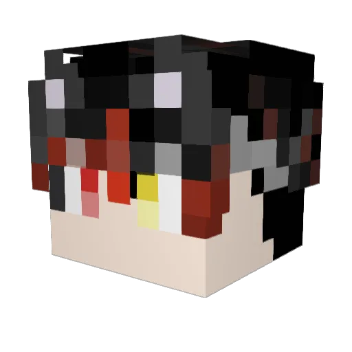 qiwujin Minecraft avatar head, 3D render