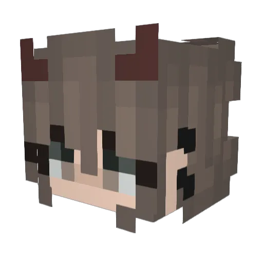 qixve Minecraft avatar head, 3D render